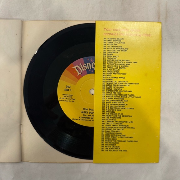 Vintage Disney Books with Records included; Cinderella Peter Pan Mary Poppins - Picture 7 of 14